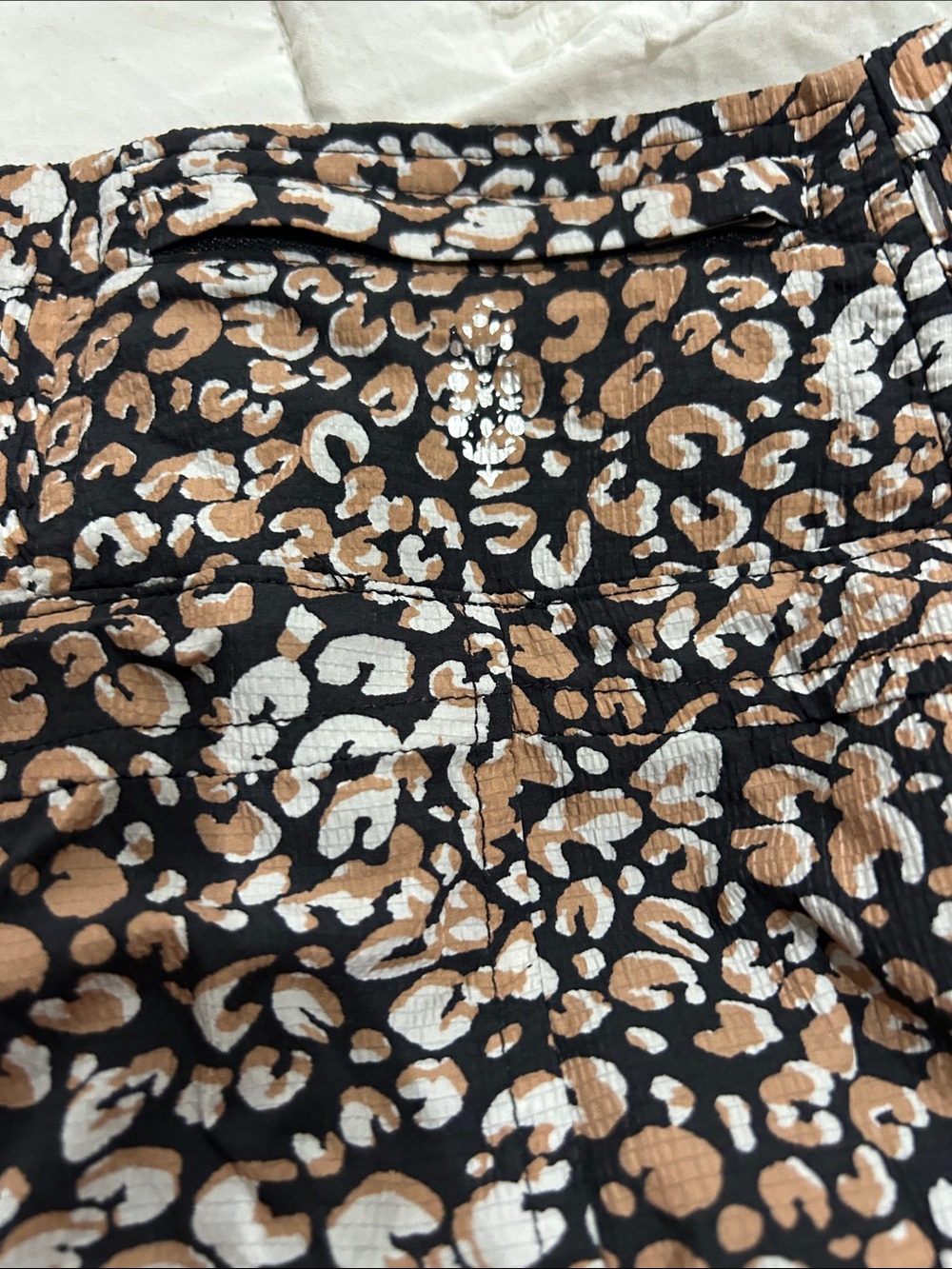 Free People movement High-Waist Leopard Print Athletic Shorts - Black/tan meium - Picture 5 of 11